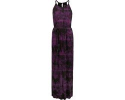R.E.D. by EMP R.E.D. Rock-Engineered Design Zwart/paarse lange jurk in batikpatroon - Dames - L