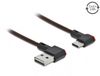 Delock USB-C - Easy-USB-A kabel | haaks links/rechts | USB2.0 | QC 18W | nylon | 0,50 meter