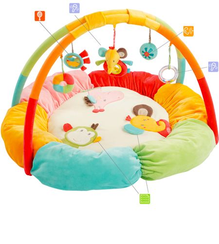 Fehn Baby Play Mat with Toys - Multicolour