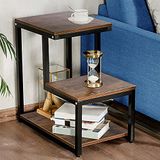 BAKAJI Boekenkast met 3 legplanken van metaal en MDF-hout, zijdelingse koffietafel, modern design, voor woonkamer, huis of kantoor, 60 x 60 x 35 cm