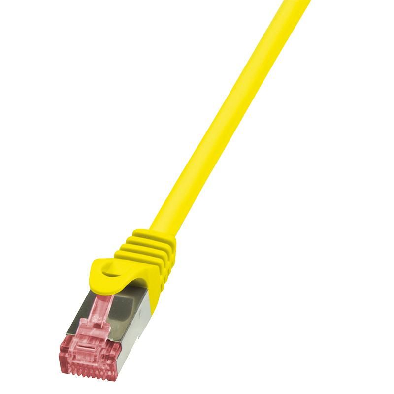 LogiLink RJ45 Netwerk Aansluitkabel CAT 6 S/FTP 1 m Geel Vlambestendig Snagless
