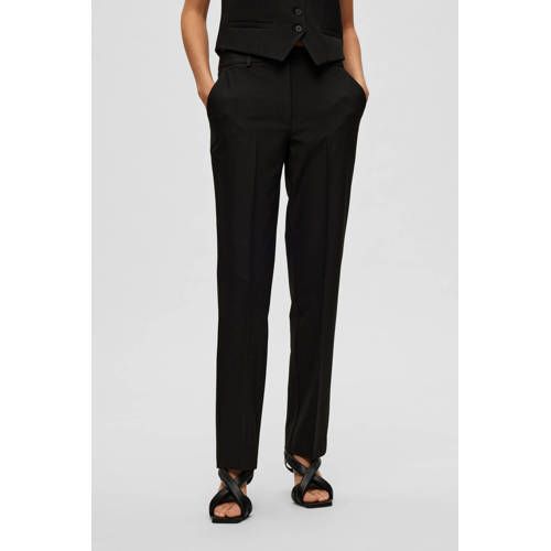 SELECTED FEMME SLFELIANA Regular Fit Trousers - Black