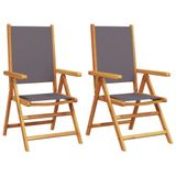 VidaXL 367658 Terrasstoel Acaciahout Polyester Antraciet
