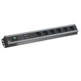 Bachmann stekkerdoos 6x geaard contact, overspanningsbeveiliging, met schakelaar