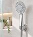 Pommeau de douche moderne avec 5 types de jets et tête ronde (env. 10 x 25 cm) – Produit reconditionné (B-Ware) – Vérifié – Gris/Chrome