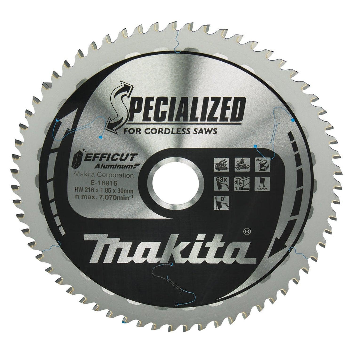 Makita E-16916 Cirkelzaagblad voor Aluminium | Specialized | Ø 216mm Asgat 30mm 63T