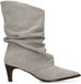 Manfield - Dames - Grijze suède slouchy enkellaarsjes - Maat 37