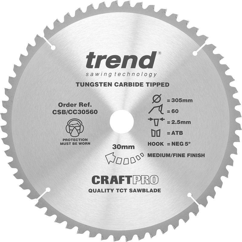 Trend Crosscut cirkelzaagblad 305x30x2,5mm 60T
