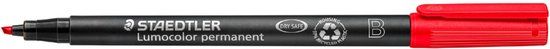 Staedtler Lumocolor B Marker Permanent Rood 2.5mm Waterdicht