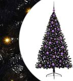 vidaXL - Arbre de Noël - pré-éclairé - avec - 300 - LED - Noir - 180 - cm - PVC