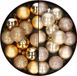 Kaemingk B.V. 28x pièces petites boules de Noël en plastique champagne et or 3 cm