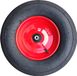 Fort Kruiwagenwiel 400x100mm met 2PLy luchtband, stalen velg Rood, aslengte 130 mm en Ø 20mm