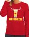 Bellatio Decorations Bol Foute kersttrui / sweater Reinbeer rood voor dames - Kersttruien XS