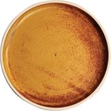 Olympia Canvas platte ronde borden roestoranje 18cm 6 stuks