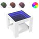VidaXL Salontafel met LED 53x53x45 cm bewerkt hout wit