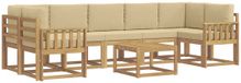 vidaXL Hoek loungeset wit en beige acacia hout 4 zitplaatsen
