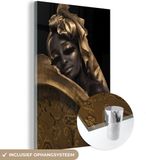MuchoWow® Glass Painting 80x120 cm - Acrylic Glass Painting - Women - Accessories - Gold - Photo on Glass - Paintings