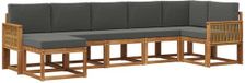 vidaXL - Buiten - bank - set - 7 - st - Natuurlijk - en - Antraciet - Polyester