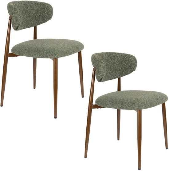 Housecraft Living Noor Eetkamerstoelen Groen - Set van 2