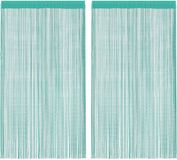vidaXL Koordgordijnen 2 stuks turquoise 140x250 cm