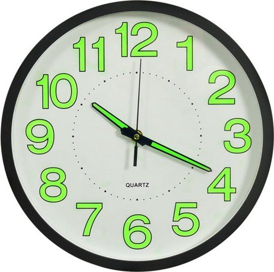vidaXL Wandklok Lichtgevend Zwart 30 cm
