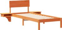 vidaXL Bedframe met hoofdeinde Wasbruin 75 x 190 cm Massief grenenhout