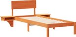 vidaXL Bedframe met hoofdeinde bruin 75 x 190 cm Massief grenenhout