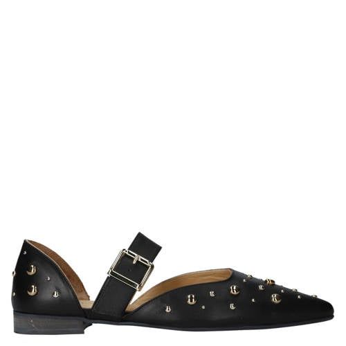 Babouche G-Ally-1 leren loafers met studs zwart