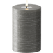 LED Bougie pilier WetLook Ø 10 x 15 cm Gris foncé
