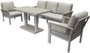 AVH-Collectie Saigon stoel bank dining loungeset 4 delig verstelbare tafel latte zand aluminium