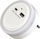 Veilleuse LED avec ports de chargement USB-C/-A et détecteur crépusculaire automatique, blanc