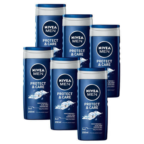 NIVEA NIVEA MEN Protect & Care douchegel - 6 x 250 ml - voordeelverpakking
