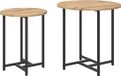 vidaXL Bijzettafelset - 2 stuks - Artisan Eik en Zwart - 50 x 50 x 50 cm