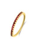 Lucardi Dames Zilveren goldplated ring met zirkonia voor dames - Ring - 925 Zilver - Goudkleurig - 16 / 50 mm