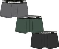 Urban Classics - 3-Pack Boxershorts set - 3XL - Grijs/Groen