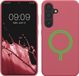kwmobile telefoonhoesje geschikt voor Samsung Galaxy S25 - Hoesje met magneet compatibel met MagSafe - Smartphone case in donkerroze