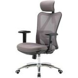 HWC-J86 Bureaustoel, Ergonomisch, Verstelbare Lendensteun, 150kg Belastbaar, Grijs