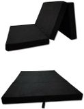 ODOL-PLUSZ Opvouwbaar Logeermatras 80 x 200 x 10 cm – Schuim Matras met Afneembare Hoes, Compact en Draagbaar, Perfect voor Gasten, Camping en Thuisgebruik, zwart