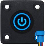 ProRide Interrupteur à pression en métal Panneau encastrable 220V ON-OFF - 19mm - avec câble de connexion - Indicateur LED Bleu