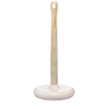 KitchenCraft Serenity Keukenrolhouder, mangohout/marmer, bruin/roze, 15 x 36 cm