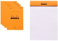 Rhodia Notitieblok - Schrijfblok - N13 – Gelijnd – 10,5 × 14,8 cm – 80 g/m² – Oranje – 80 vel - 10 stuks