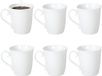 Gerimport Mok - sierlijk - 6x stuks - wit - 310 ml - mokken - keramiek