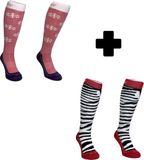 Hingly Skisokken Duo pack Snowflake + Zebra 39-32