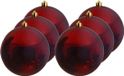 Decoris Kerstbal - 6x - donkerrood - 14 cm - kunststof - glans