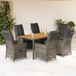 Prolenta Maison Exclusive Tuinset voor buiten, 7-delig, met kussens, grijs, van polyrotan