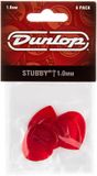 Dunlop Jim Dunlop Stubby Jazz Plectrums - 1.00 mm - Rood - Player's Pack 6 Stuks