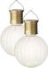Lumineo 2x Buiten/tuin LED lampion solar verlichting 11 cm