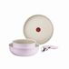 Tefal Ingenio Serenity, 4-delige pannenset, wok-editie, antiaanbaklaag, veilige afneembare handgreep, stapelbaar design, Pink Clay, L8304S04