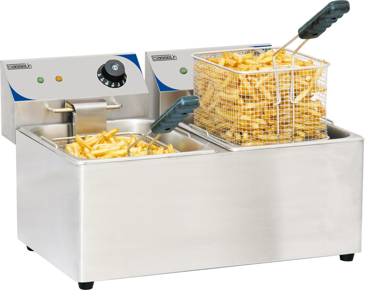 Casselin Professionele elektrische friteuse 2 x 8 Liter RVS