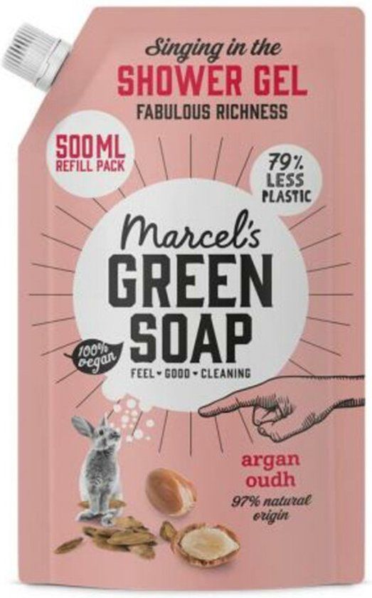 Marcel's Green Soap Shower Gel Navulling Argan & Oudh 500 ml